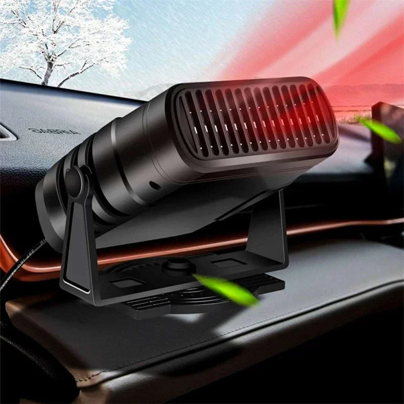 Aquecedor e desembaçador elétrico 12/24V com rotação de 360º para carros.